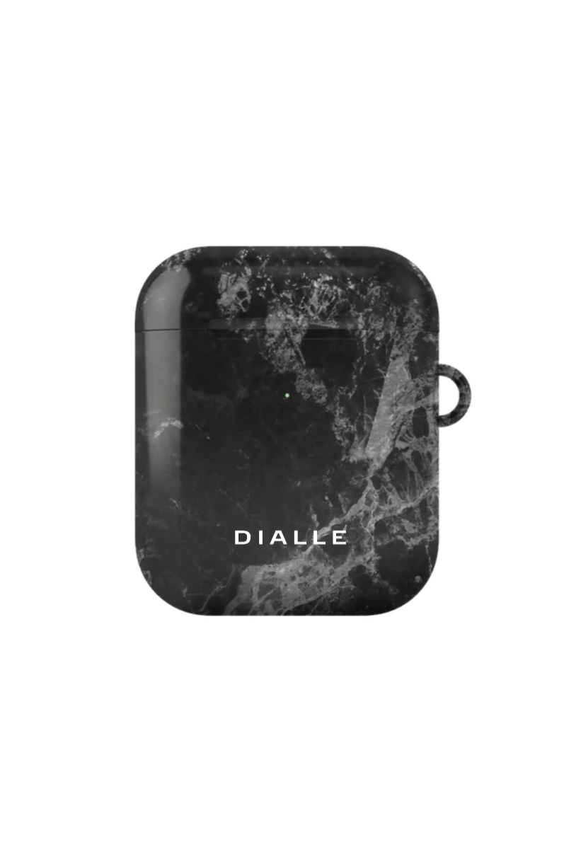 Nostalgic Black Airpod Case Gepersonaliseerde Telefoonhoesjes van